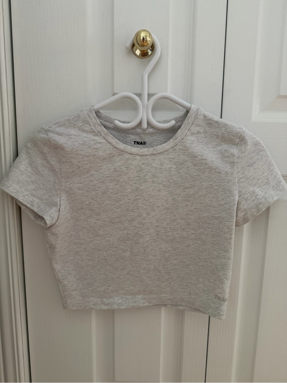 Aritzia Heather Gray Cropped Tee - Short Sleeve